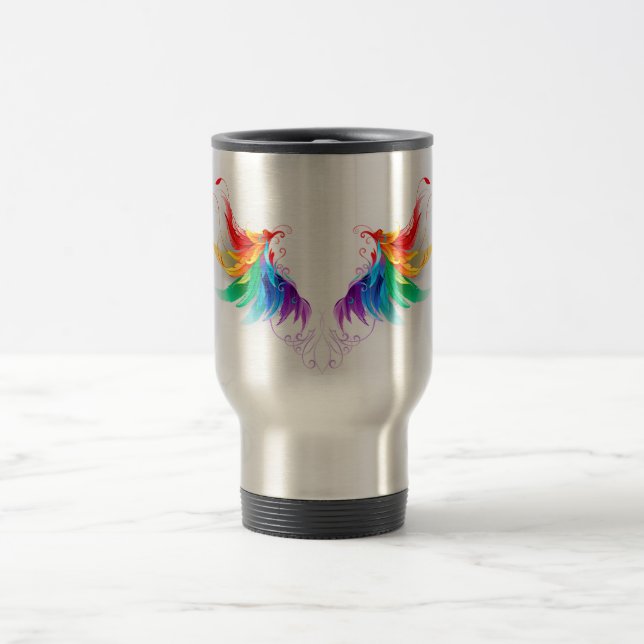 Mug De Voyage Ailes fluffy arc-en-ciel (Centre)