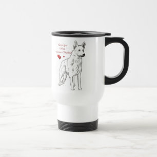 Mug De Voyage Aimé Par Un Berger Allemand Blanc