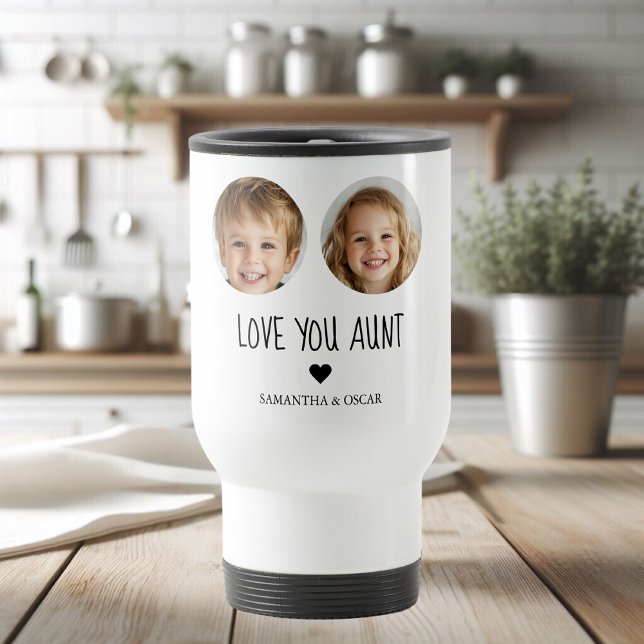 Mug De Voyage Aimez-vous tante | Photo à deux visages personnali (Créateur téléchargé)