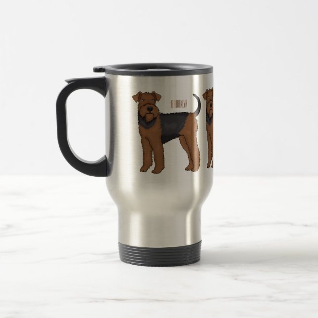 Mug De Voyage Airedale terrier dog cartoon (Gauche)