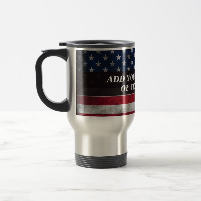 Mug De Voyage Ajouter votre texte sur le drapeau américain (Gauche)