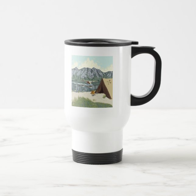 Mug De Voyage Alaska Bush Avion Et Pêche Voyage (Droite)