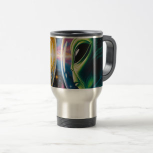 Mug De Voyage Alien et astronaute dans l'espace 