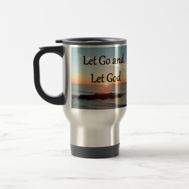 MUG DE VOYAGE ALLONS ET LAISSEZ DIEU SLEVER PHOTO (Gauche)