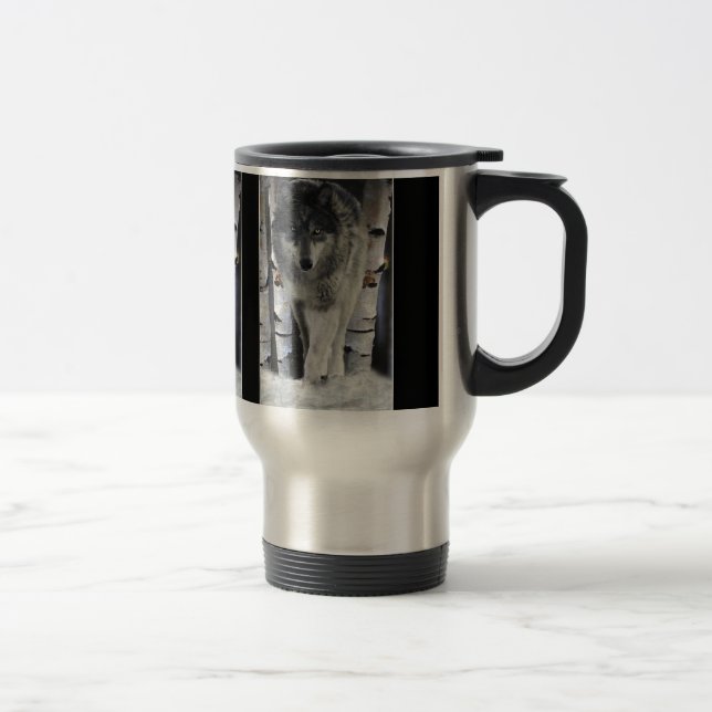 Mug De Voyage Alpha Male GRAY TIMBRE WOLF Wild Wildlife Cadft Mu (Droit)