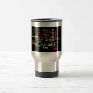 Mug De Voyage Alphabet phonétique de l'OTAN (arrière - plan