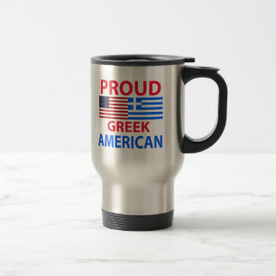 Mug De Voyage Américain grec fier
