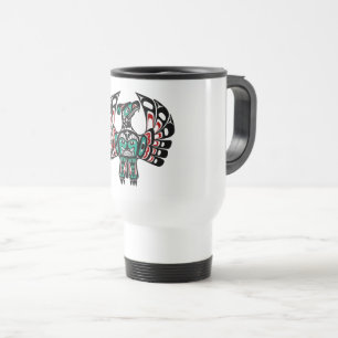 Mug De Voyage Amérindien rouge noir Vecteur Art Thunderbird