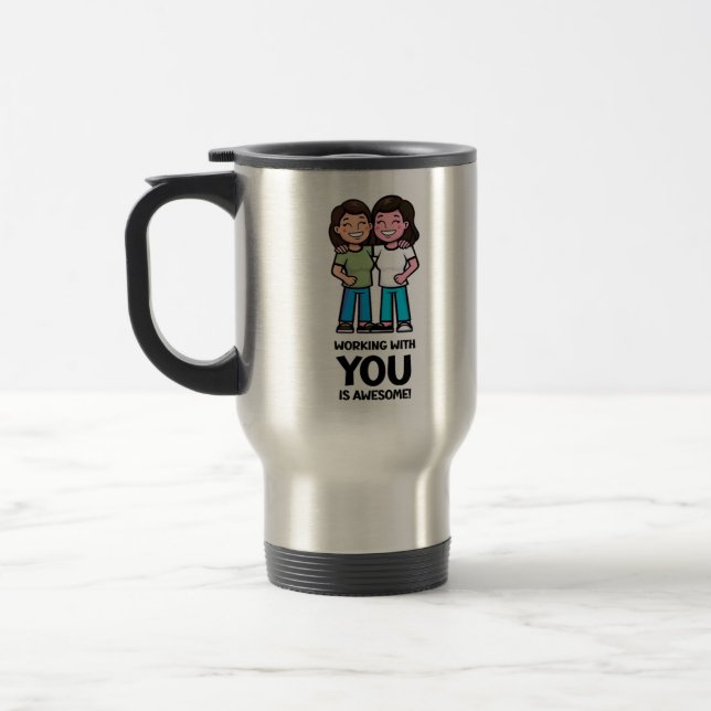 Mug De Voyage Amis du travail - Deux femmes Classique (Gauche)
