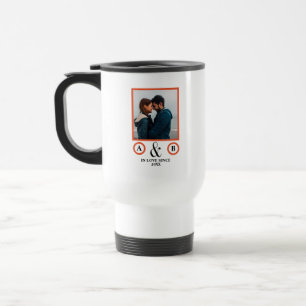 Mug De Voyage Amoureux de la Saint Valentin couple monogramme