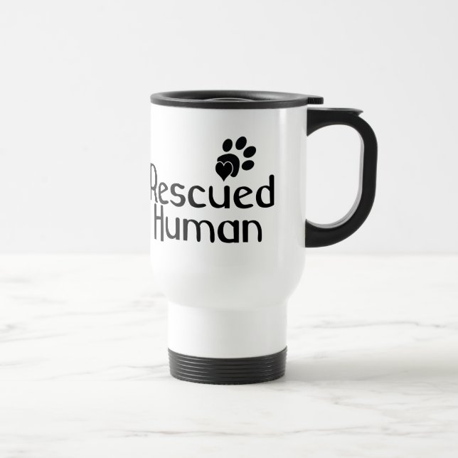 Mug De Voyage Amoureux des chiens humain secouru (Droite)