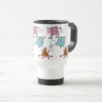 Mug de voyage amusant avec des vaches mignonnes gé