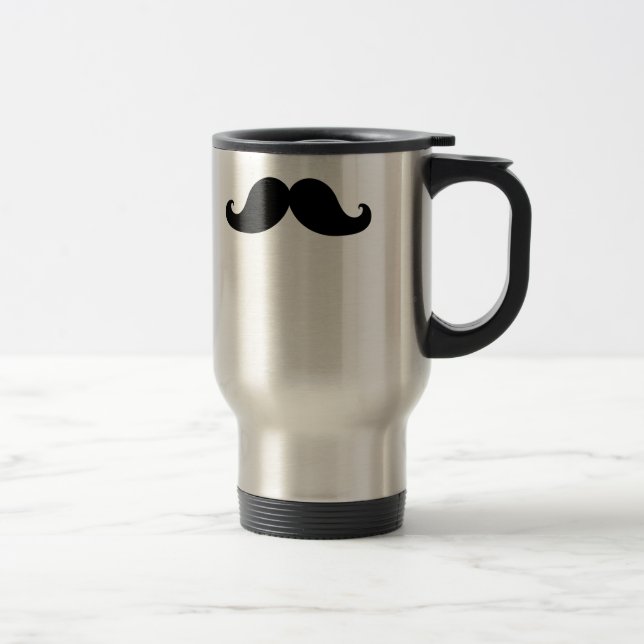Mug De Voyage Amusant Humour de moustache noire (Droit)