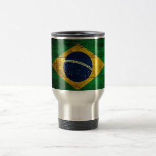 Mug De Voyage Ancien drapeau brésilien en bois