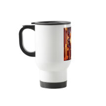 Android Drinking Coffee Looking At Pyramids