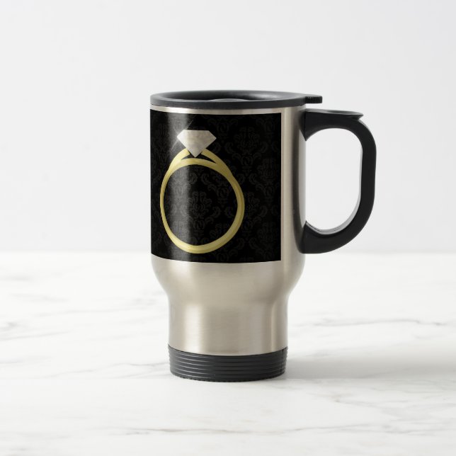 Mug De Voyage Anneau de solitaire de diamant (Droit)