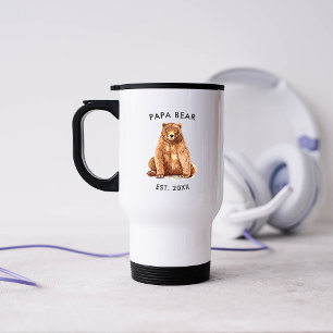 Mug De Voyage Année de création Photo de Papa Ours aquarelle