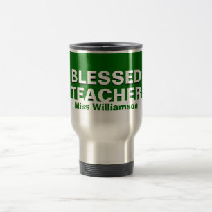 Mug De Voyage Appréciation de l'enseignant sur mesure Green BLES