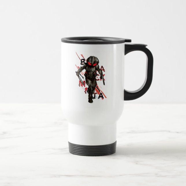 Mug De Voyage Aquaman | Black Manta Scattered Typography Graphic (Droite)