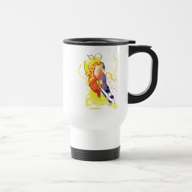 Mug De Voyage Aquarelle de hockey (Droite)