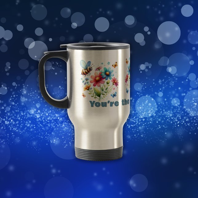 Mug De Voyage Aquarelle florale Monogramme Vous êtes les genoux  (Créateur téléchargé)