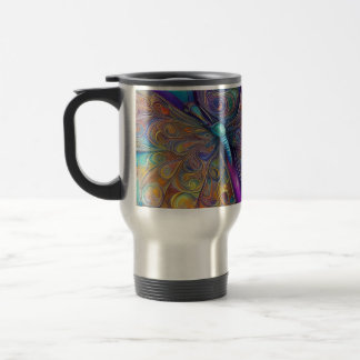 Mug De Voyage Aquarelle Fractale Papillon Whimsical Pai numériqu