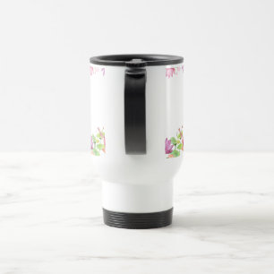 Mug De Voyage Aquarelle Jardin Floral de Lotus Rose MARIAGE
