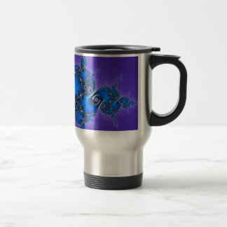 Mug De Voyage Arabesque bleu sur le pourpre - fractale