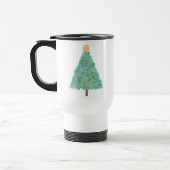 Mug De Voyage Arbre de Noël de la parties scintillant verte (Gauche)