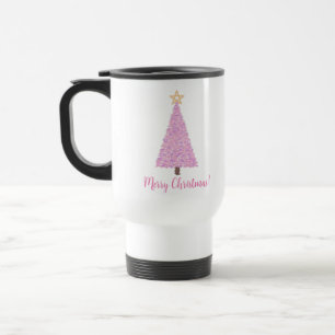 Mug De Voyage Arbre de Noël rose avec étoile