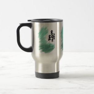 Mug De Voyage Arbre vert scandinave art simple menthe moderne