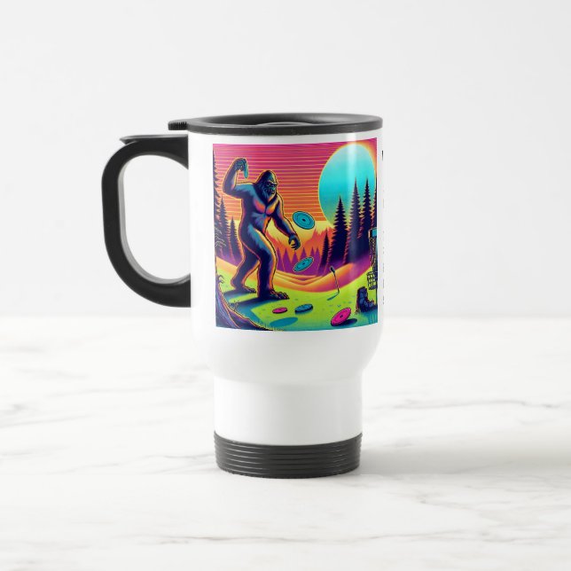 Mug De Voyage Arbres noirs | Bigfoot Disc Golf Humour (Gauche)