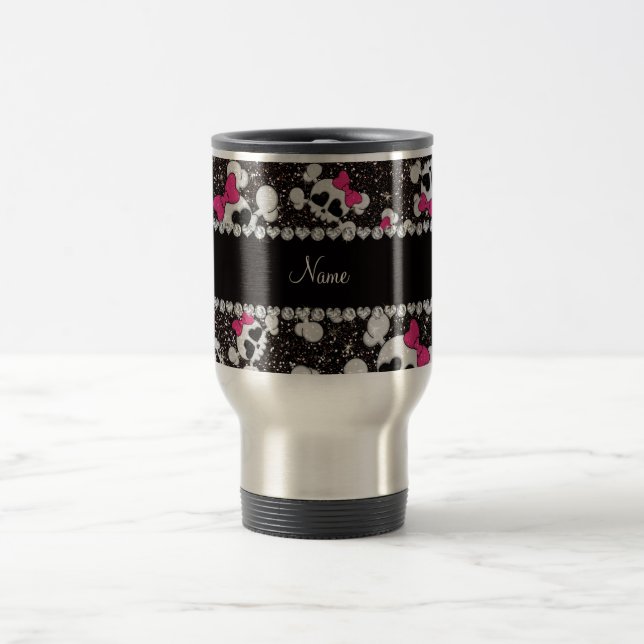 Mug De Voyage Arcs nommés personnalisés de rose de crânes de (Centre)