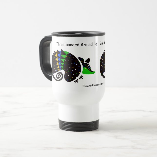 Mug De Voyage ARMADILLO cool à trois bandes - Animal en voie de  (Devant gauche)