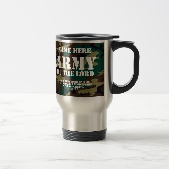 Mug De Voyage Armée du seigneur, écriture sainte de bible/nom (Droit)