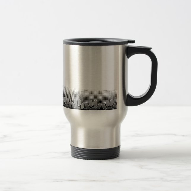 Mug De Voyage Arrière - plan de dégradé de pattes noir et blanc (Droit)