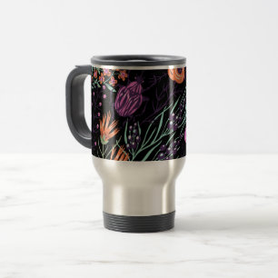 Mug De Voyage Art abstrait coloré botanique tropical et insectes