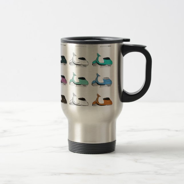 Mug De Voyage Art de bruit de Lambretta (Droit)