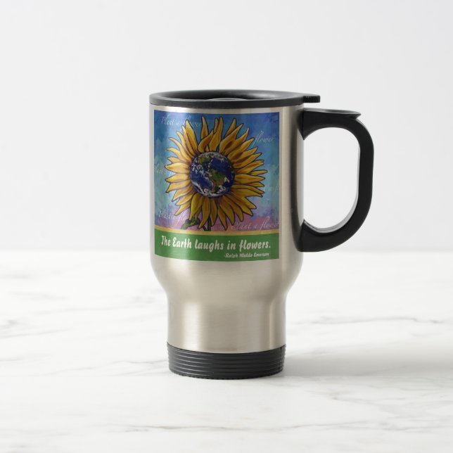 Mug De Voyage Art de la Terre de tournesol (Droit)