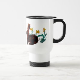 Mug De Voyage Art jonquille du lapin de printemps