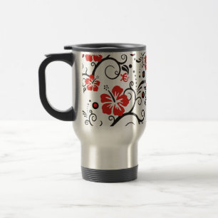 Mug De Voyage ART motif - décoration hibiscus
