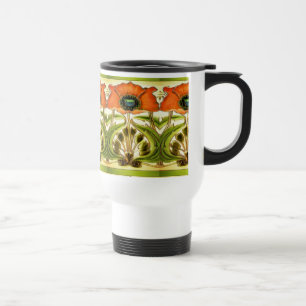 MUG DE VOYAGE ART NOUVEAU POIVRE ROUGE VERT STYLISÉ
