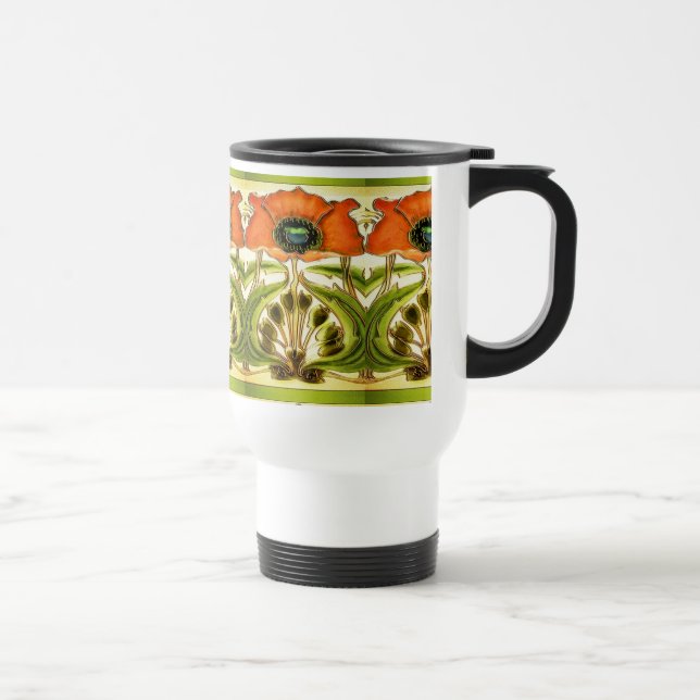 MUG DE VOYAGE ART NOUVEAU POIVRE ROUGE VERT STYLISÉ (Droite)