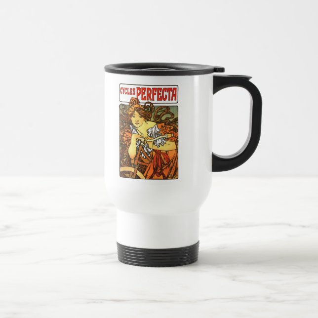 Mug De Voyage Art Nouveau Vélo Mucha Art (Droite)