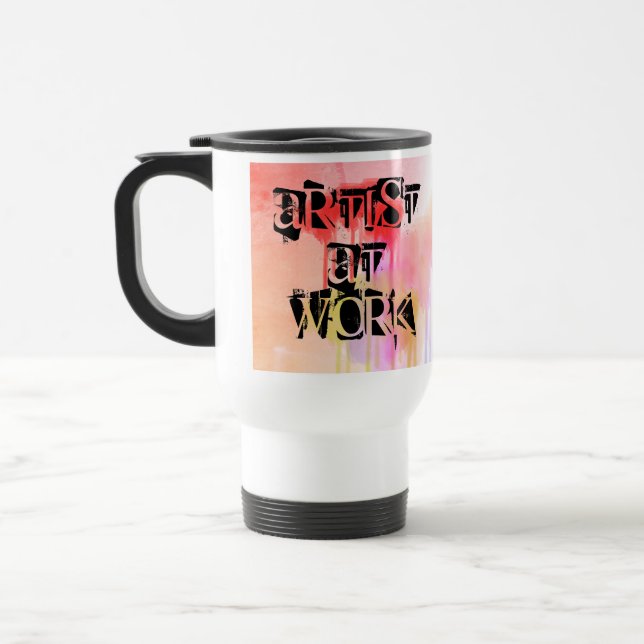 Mug De Voyage Artiste de conception aquarelle personnalisée  (Gauche)