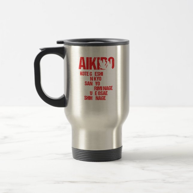 Mug De Voyage Arts martiaux japonais Aikido Martial Artiste Comb (Gauche)