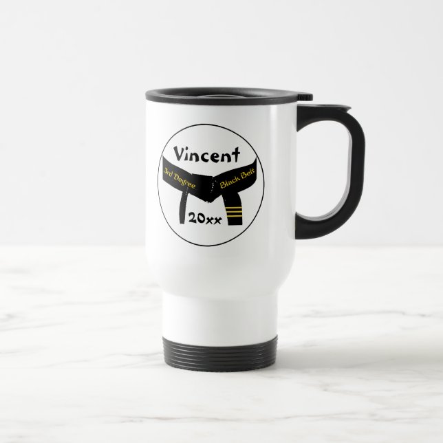 Mug De Voyage Arts martiaux personnalisés Ceinture noire troisiè (Droite)