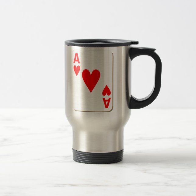 Mug De Voyage As de carte de jeu de coeurs (Droit)