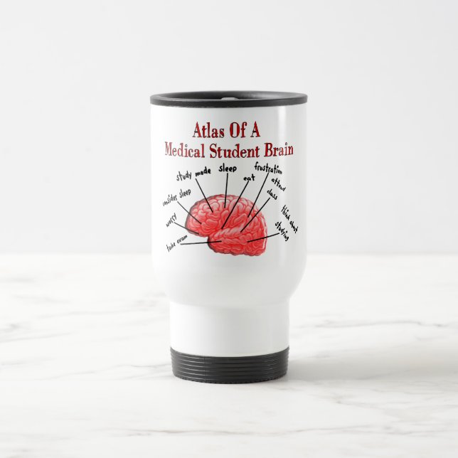Mug De Voyage Atlas de cerveau d'étudiant en médecine (Centre)