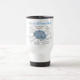 Mug De Voyage Atlas des cadeaux du cerveau d'une infirmière d'ER